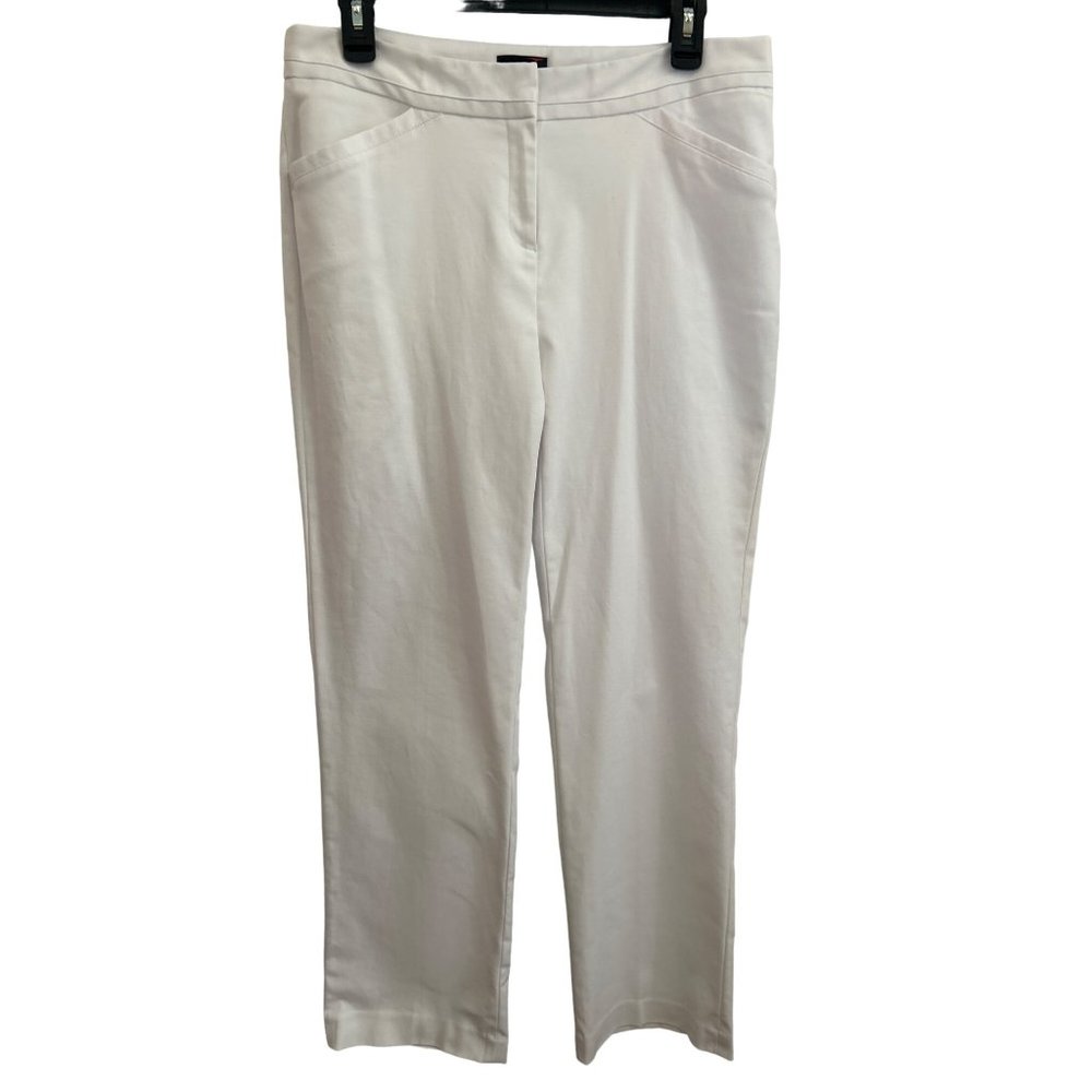 Rafaella Curvy White Straight Leg Trousers, Size 10